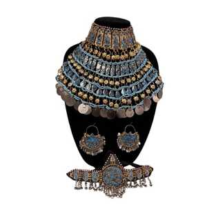 Premium Quality Hand Crafted Afghan Kuchi Jewelry Sets <b>Choker</b> Necklace Earrings Jewellery Set For Women Available For Sale - Product Image 1
