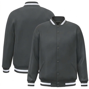 <b>Men</b> Varsity <b>Jacket</b> <b>Faux</b> <b>Leather</b> Sleeves Custom Embroidery Letterman Streetwear Wholesale Manufacturer - Product Image 2