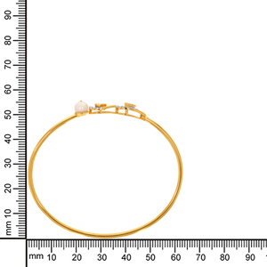 Luxury 18K Gold Plated Pearl & CZ Diamond <b>Infinity</b> Bangle <b>Bracelet</b> for Women | Elegant Open Cuff <b>Bracelet</b> with Round Pearl | Min - Product Image 4