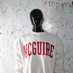 Crewneck Sweatshirt White Oversized Polyester/Cotton Knitted Unisex Casual Anti-Wrinkle Long Front Logo Autumn Wear - Product Image 2