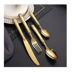 Juego de cubiertos de latón de lujo para bodas, fiestas y eventos en el hogar, apto para lavavajillas, disponible en stock. - Product Image 3