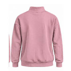 Blush Pink Women Turtleneck Sweatshirt Long Sleeve <b>Pullover</b> Loose Fit Fleece High Neck Casual Winter Streetwear Fashion <b>Jumper</b> - Product Image 2
