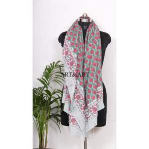 100% Cotton Women Beach Wear Hand Block Print Pareo/Sarong Comfortable Girls Pareo Sarong with <b>Light</b> Weight scarf for <b>cover</b>-up - Product Image 5