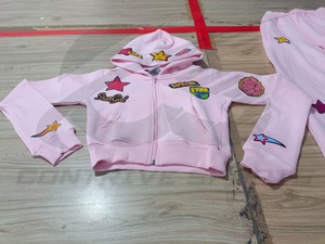 Womens Two Piece Set Vintage Hoodie Jogger Streetwear Cloth Embroidery <b>Patch</b> printed Oversized Cropped Hoodie Set - Product Image 3