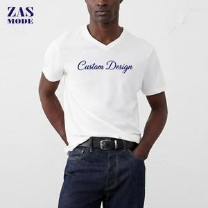 Camiseta de Manga Corta Casual para Hombre, Cuello en V, Corte Ajustado, 100% Algodón, Ecológica, de Secado Rápido, Calidad de Marca - Product Image 2