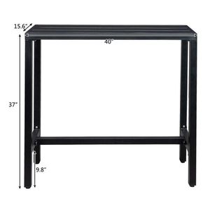 Tavolo da Bar Moderno in Ferro e Legno da 40 Pollici con Manopola di Regolazione, Nero, Arredamento da Esterno per Casa, Hotel, Centro Commerciale, Adattabile per Soggiorno e Bar Domestico - Product Image 3