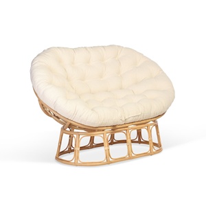 Rattan double papasan saucer chair produced in Vietnam cane swivel lounge chairs <b>cheapest</b> cost - Product Image 3