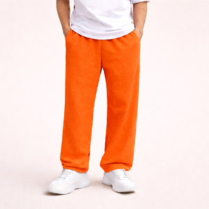 Pantalones de chándal de forro polar personalizados, de pierna ancha, holgados, elásticos, apilados, al por mayor - Product Image 3