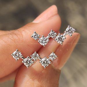 Immaculate White <b>Gold</b> <b>Screw</b> <b>Back</b> Lab Grown Diamond Flower Shaped Stud <b>Earrings</b> 0.85 TCW 950 Platinum Gifts - Product Image 6