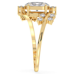 แหวน REYES ทรงอาร์ตเดโค ประดับเพชรโมอิสซาไนต์รูปไข่ 1.43 กะรัต ตัวเรือนเงินแท้ 925 สำหรับงานหมั้นและงานครบรอบ - Product Image 5