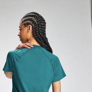 เสื้อโยคะผู้หญิงคุณภาพดีเยี่ยม เนื้อผ้านุ่ม ยืดหยุ่น เหมาะสำหรับออกกำลังกาย ชุดออกกำลังกาย OEM ODM ขายส่ง เสื้อยืด - Product Image 5