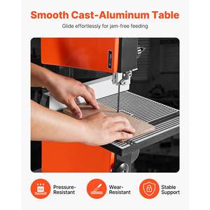 Scie à ruban de table pour le travail du bois de 9 pouces, moteur de 1/2 CV, hauteur de coupe maximale de 3,5 pouces, table en aluminium moulé de 11,8 x 11,8, machine à scier le bois - Product Image 6