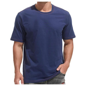 T-shirts pour hommes en tissu tricoté, manches courtes, 100% coton, 220 g/m², col rond, logo sur le devant, impression personnalisée, respirant, écologique - Product Image 4