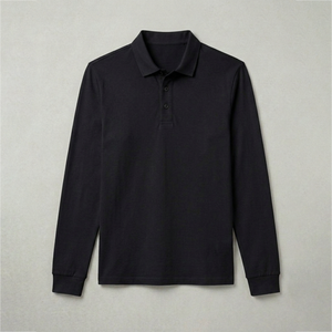 Camisas Polo de Manga Larga con Estampado de Diseñador 2024, Camisas Polo de Manga Larga de Algodón Orgánico para Hombre, Formales en Venta - Product Image 1