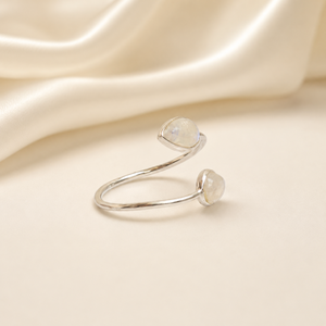 Wholesale Simple Blue Moonstone Gemstone <b>Ring</b> <b>Adjustable</b> for Noble Wedding Moonstone <b>Ring</b> S925 <b>Silver</b> Gemstone <b>Ring</b> - Product Image 2
