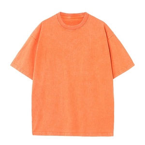 T-shirt Homme Col Rond Manches Courtes Coupe Droite Couleur Unie Toile Anti-rétrécissement 300g Décontracté Design Uni Respirant Tricoté - Product Image 1