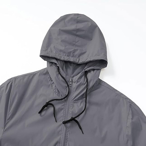 Hooded Collar Lightweight Windbreaker <b>Jacket</b> <b>for</b> <b>Men</b> Waterproof Material Zipper Plus Size Solid Color Design Windproof <b>Jackets</b> - Product Image 6