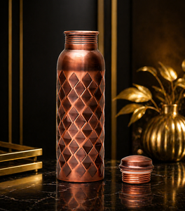Antique <b>Copper</b> Double Wall Portable 950ml Pure <b>Copper</b> Ayurvedic <b>Drinking</b> <b>Bottle</b> for Outdoor & Home Use - Product Image 2