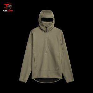 Sudadera con Capucha Unisex de Invierno, Camuflaje, Cierre de Cremallera, Forro Polar Grueso, 100% Poliéster, para Caza, con Máscara Facial Integrada y Bolsillo Frontal Tipo Canguro - Product Image 3