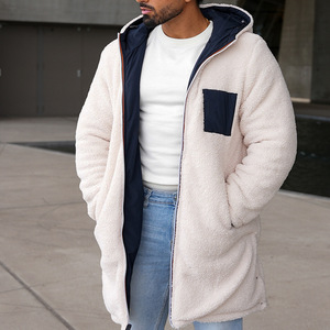 OEM Custom Logo Hot Selling <b>Men's</b> Winter Warm Hooded <b>Jacket</b> Zipper Eco-Friendly Windproof Breathable Casual Double Faced - Product Image 3