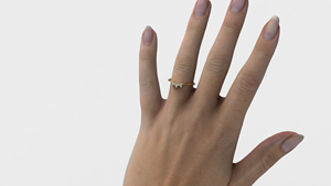 Luxury 18K Gold Curved Ring Round Diamond <b>Cluster</b> Ring Stackable Promise Ring Band Anniversary Fine Jewelry For Women - Product Image 4
