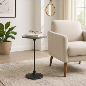 Wholesale Natural Green <b>Stone</b> <b>Top</b> Metal Pedestal <b>Table</b> Lounge Accent Furniture - Product Image 3