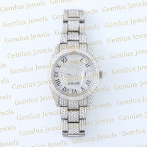 Luxury Wear Pass Diamond Tester Auto Date Roman Dial D VVS Fully Iced Out Moissanite Diamond Full White Hip Hop <b>Watch</b> <b>For</b> <b>Men</b> - Product Image 1