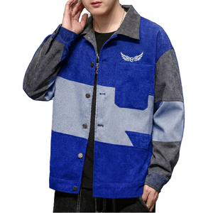 Chaqueta Bomber para Hombre, Impermeable, Ecológica, con Logotipo Frontal, Diseño de Bloques de Color, Cuello Alto, Estilo Casual Holgado para Invierno - Product Image 4