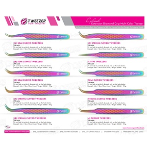 Pince à épiler à pointe en fibre, marque privée, en acier inoxydable, haute précision, pointes fermées, forte adhérence, antistatique - Product Image 6