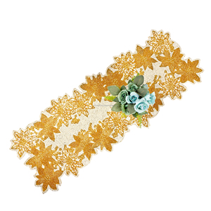 ผ้าคาดโต๊ะประดับลูกปัดสีทึบผ้าคอตตอนปักลายดอกไม้สุดหรูสำหรับงานแต่งงานงานเลี้ยงวันเกิดดีไซน์ล่าสุด - Product Image 3