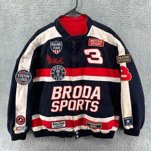 Personalized Wholesale OEM 100% Cotton Plus Size Custom Embroidery Patch Motorcycle Nascar Riding Vintage <b>Racing</b> <b>Jacket</b> For Men - Product Image 4