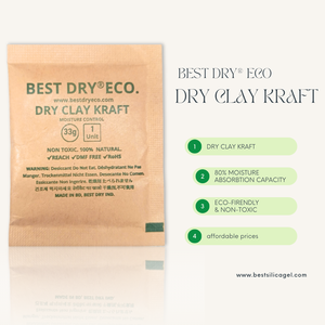 BEST DRY ECO 33g Paquete Desecante de Arcilla Bentonita 100% Pura, Absorbedor de Humedad Natural, Prevención de Moho para Alimentos y Cuero - Product Image 1