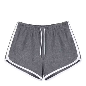 Ensemble short et crop top sportif blanc pour femme avec cordon de serrage, taille élastique mi-haute, en tricot de spandex et polyester respirant, coupe régulière - Product Image 2