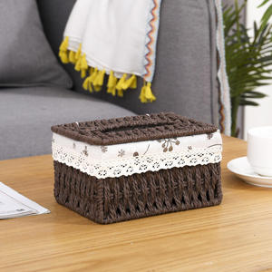 Boîte à mouchoirs en jute de style rustique – Porte-mouchoirs en fibres naturelles fait main pour la décoration de la maison moderne et traditionnelle - Product Image 3