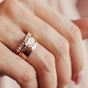 Luxury Elegant <b>925</b> Sterling <b>Silver</b> Classic Round Cut Gemstone Diamond Moissanite Half Eternity Wedding Engagement Band <b>Ring</b> - Product Image 5