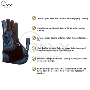 Gants professionnels en cuir pour la manipulation des oiseaux, triple couche, anti-épines, pour l'entraînement des rapaces, protection pour les dresseurs - Product Image 5