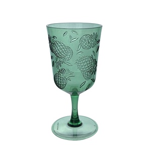 Tropical Pineapple Design Blue Color Plastic <b>Wine</b> Glass <b>Goblet</b> for Party Outdoor - Product Image 2