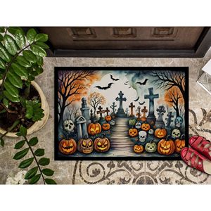 Day Dead Spooky Halloween Paillasson Antidérapant Lavable Low Pile 24H X 36W pour Porte d'Entrée Usage Intérieur et Extérieur - Product Image 3