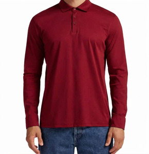 Camisas Polo Personalizadas OEM de Alta Calidad, Color Sólido, Mezcla de Algodón y Poliéster, Formales para Negocios, Manga Larga, Transpirables y Ecológicas para Hombre - Product Image 6