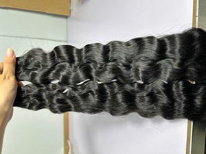 Natural Black Wavy Weft Color Hair 100% Raw Vietnamese Human Hair No <b>tangle</b> No Shedding Wholesale - Product Image 2