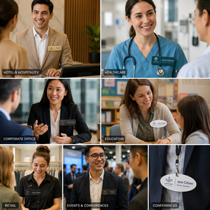 Placa de Identificación Acrílica Premium para Empleados, Personalizable para Oficina y Hotel, con Logotipo Impreso y Cierre Magnético - Product Image 5