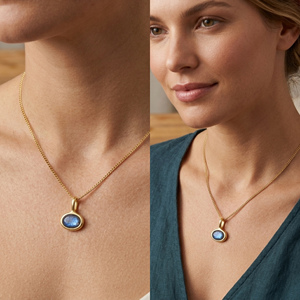 Pendentif ovale en labradorite, bijoux fins, argent sterling 925, serti de pierres, plaqué or 18 carats, pour la création de bijoux - Product Image 6