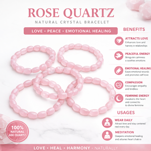 Natural Rose Quartz Gemstone Tumbled Beads Elastic Stretch <b>Healing</b> Crystal Bracelet Wholesale Handmade Jewelry Women Gift - Product Image 3