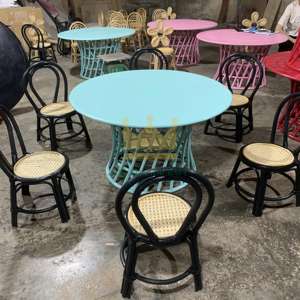 เก้าอี้หวายเด็กทำมือชุดรับประทานอาหารสำหรับลานกลางแจ้งสำหรับโรงแรมดีไซน์ทันสมัย - Product Image 5