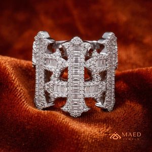 <b>Mens</b> Silver Tone Moissanite Cross <b>Ring</b> Hip Hop Engagement Gift Statement Jewelry <b>for</b> <b>Men</b> Daily Wear - Product Image 2