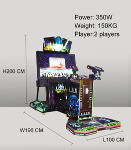 Máquina recreativa de tiro con agua y hielo operada con monedas, pantalla de alta definición, 2 jugadores, simulador de pistola de agua interactiva electrónica - Product Image 3