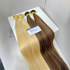 Extensions de cheveux à pointe plate, cheveux humains vierges vietnamiens, lisses naturels, durables, double trame machine, toutes les couleurs, vente en gros, usine - Product Image 2