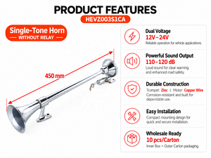 Klaxon monoton sans relais 12V-24V 115dB en zinc avec moteur en cuivre - Product Image 2