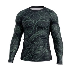 เสื้อคอมเพรสชั่นแขนยาวไนลอนสแปนเด็กซ์แบรนด์ส่วนตัวสำหรับแบรนด์ MMA และยิมศิลปะการต่อสู้ในสหรัฐอเมริกา - Product Image 3