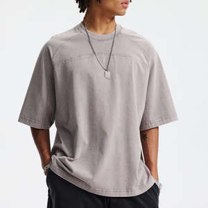 T-shirt unisexe en coton épais brodé, prêt à personnaliser, 100 % coton, tissu uni et lisse, respirant, idéal pour logo d'entreprise - Product Image 1